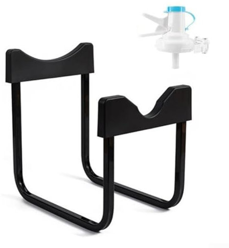 Support distributeur d'eau pour bouteille d'eau non filetée de 55 mm de diamètre avec bec réutilisable, support inversé en métal pour bouteille d'eau (noir)