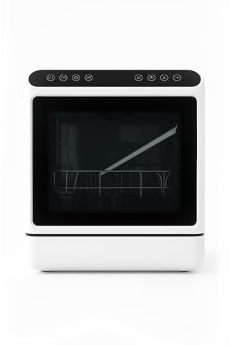CleanMate Pro Desk Dishwasher | Compact Countertop Dishwasher with UVC Sterilization, Hot Drying & Touch Controls | 6L Water Use | 5-Set Capacity | 1000W | Quick Wash, Fruit, Dry & More