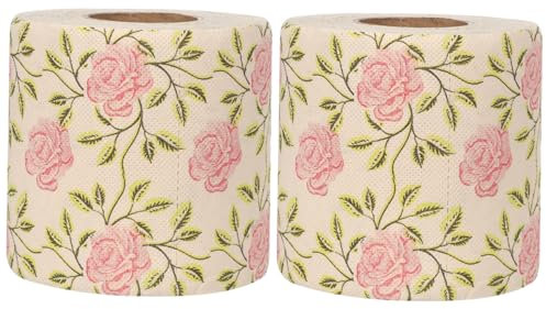 TOVINANNA 2rollen Toilettenpapier Mit Blumenmuster Gefälschtes Toilettenpapier Dekoratives Für Badezimmer Neuartiges Farbiges Papierrolle Für Zuhause Und Reisen