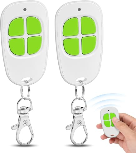 Compatible avec AAM0121, AAMO135, AAMO133, AAMOO85, AAMO094, 4 Canaux Telecommande Portail, 433Mhz, Télécommande Bip Portail Porte De Garage(2pcs)