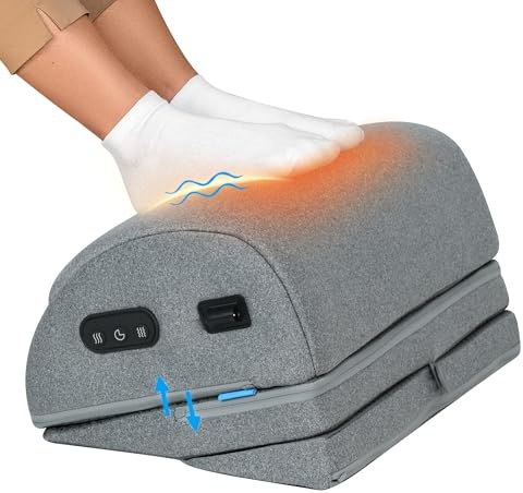 COMFIER Heated Foot Rest Under Desk Vibration Massage, Ergonomic Footrest | 3 Vibration Levels, 2 Heat Settings & 3 Adjustable Angles with Timer & Overheat Protection for Office, Gaming & Home