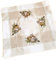Decke quadratisch - ecru/beige-bunt Stickerei ''Hasen'' Leinenoptik (35/35)