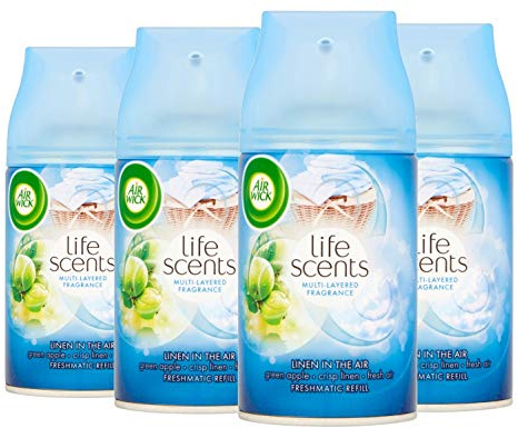 Air Wick Freshmatic Max Air Freshener Refill LIFE SCENTS Linen in The Air 250ml (Pack of 4)
