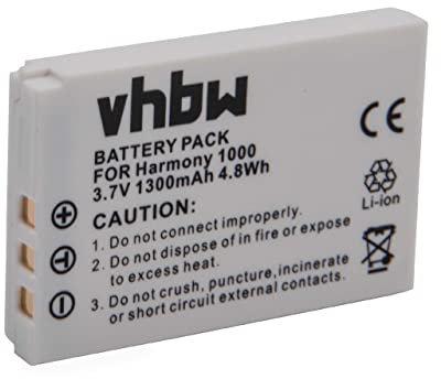 vhbw Akku kompatibel mit Logitech Harmony 1100i Remote, 1100 Remote, 1000 Remote Fernbedienung Remote Control (1300 mAh, 3,7 V, Li-Ion)