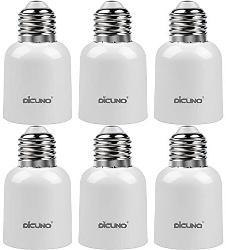 DiCUNO E27 auf E40 Sockel Konverter, Adapter Fassung, 0-300W, 0-250V, 165℃, Lampenfüße für E40 LED Lampe, Glühbirne, Halogenbirne, 6er Pack