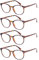 Kerecsen 4 Pack Retro Round Reading Glasses Men Women Spring Hinges Lightweight Quality Readers (1.00, 4 Pack Tortoise)