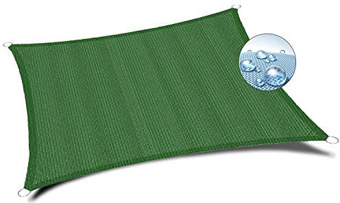 Flei Sun Shade Sail Rectangle, Awing Triangle Canopy, Sunscreen Durable, for Deck Patio Pergola Backyard Outdoor - Green 3x3m