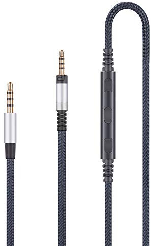 Audio-kabel, kompatibel mit Sennheiser Momentum, Momentum 2.0, HD1 Kopfh枚rer, Audiokabel, kompatibel mit iPhone, iPod, iPad, Apple-Ger盲ten mit integriertem Mikrofon, Lautst盲rkeregler