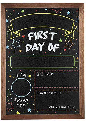 First Day Last Day of School Chalkboard Double Sided Sign with Frame - 14 x 10