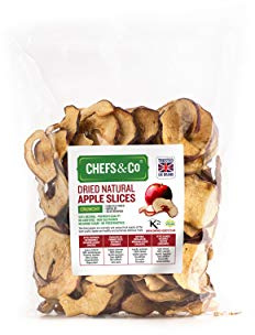 CHEFS & CO Tranches de pommes séchées 250g (non sucrées) | Fruits entiers 100% naturels | Non pelé | Graines enlevées | Qualité Premium | Sans additifs | Non sulfurés | Sans sucre ajouté