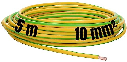 5 Meter Lapp 4520005 H07V-K 10 mm² grün-gelb I Erdungskabel I Verdrahtungsleitung I Aderleitung flexibel I PVC-Einzelader I Litze 10mm2 I Verdrahtung