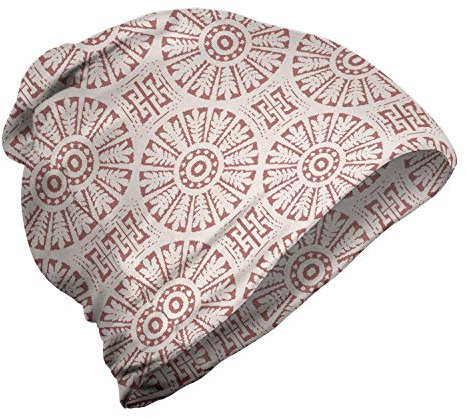 ABAKUHAUS Abstrakt Unisex Beanie, Retro Kreismotiv Blatt, Wandern im Freien, Eierschale und Schokolade