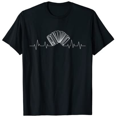 Akkordeon Herzschlag Ziehharmonika Musiker Geschenk T-Shirt