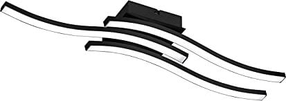 Reality Leuchten LED Deckenleuchte Route R62473132,Metall Schwarz matt, inkl. 3x 5 Watt LED