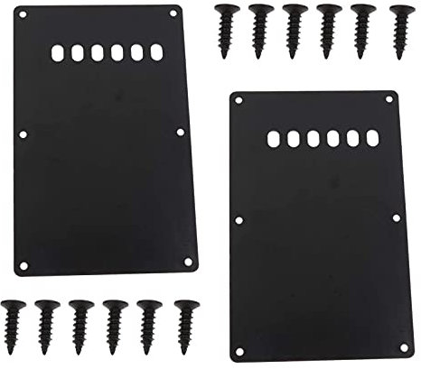 Jiayouy 2PCS 6 Hole Guitar Cover Plate Pickguard Tremolo Cavity Cover Backplate with Screws for Stratocaster ST SQ Guitars