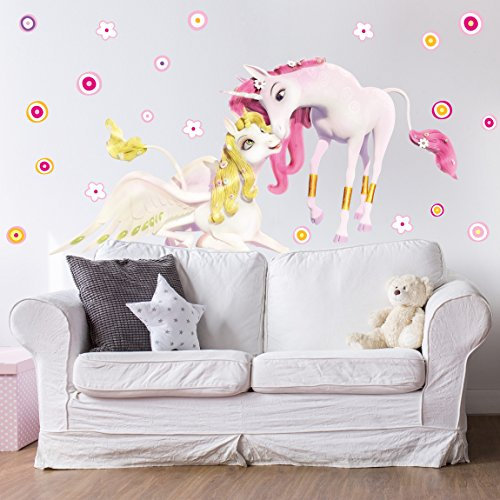 Wandtattoo Kinderzimmer Mia and Me - Einhörner Onchao und Lyria, Größe HxB:30cm x 60cm