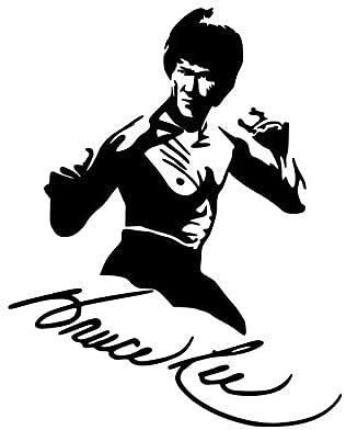 myrockshirt Bruce Lee Kampfsport Kung Fu 15 cm Aufkleber Autoaufkleber Sticker ohne Hintergrund Auto PKW Lack Scheibe