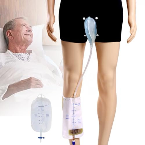 Sac de support pour système urinaire masculin – 500 ml – Sac urinoir pour homme – Pantalon d'incontinence, collecteur anti-déversement, drainage urinaire pour personnes âgées alitées (S)