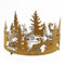 Goldbach Adventskranz 31cm, Metall mit Windlichtern aus Glas, rost, Wald und Hirsche, ca. 31 x 31 x 16,5 cm