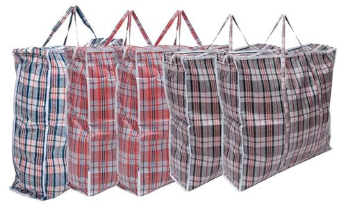 Straame Laundry and Storage Bag, Multipurpose Storage Bag, Durable and Resistant Storage Solution with Zips and Handles, Large Reusable Bags (60 x 60 Pack of 10)