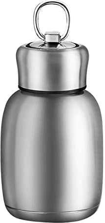 Small Vacuum Insulated Water Bottle 9.4 oz Mini Thermal Flask Portable Stainless Steel Vacuum Coffee Mug Travel Tumbler for Outdoor, Camping, Sport (Steel Color)