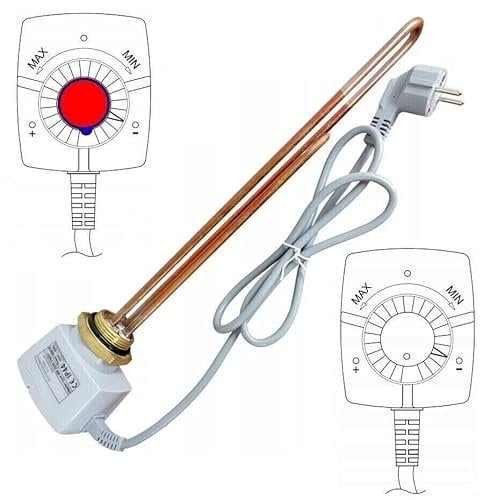 Elektroheizstab 2kW, 3KW - 230V Gewinde 5/4, 6/4 für Boiler/Pufferspeicher (W-2kW Gewinde 6/4)