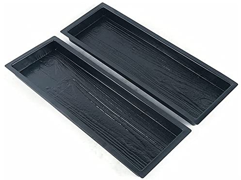 marian Molde de hormigón con forma de tablas de madera, molde de pavimento moldeado de plástico, molde de piedra de escalón de jardín, paquete de 2