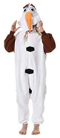 GONAAP Uni Erwachsene Onesie Pyjamas Tier Einteiler Kostüm Cosplay Sleepwear, Olaf, 9-10 Años