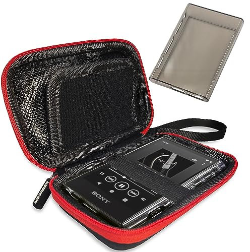 Hard Carrying Case and TPU Case for Sony NW-A306 Walkman Portable Digital Music Player, Screen Protector for Sony A306 Player Accessories