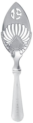 Stainless Steel Absinthe Spoon, Unique Design Wormwood Spoon for Absinthe Set Cocktail Bar Glass Cup Drinking Filter, Vintage(Leaf Absinthe Spoon)
