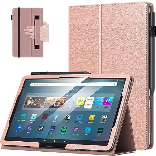 MoKo Funda para Amazon Fire MAX 11 Tablet (13ª Generación, 2023 Versión) 11 - Carcasa Delgada con Soporte Plegable para Kindle Fire 11 Tablet con Auto Activación/Reposo, Oro Rosa