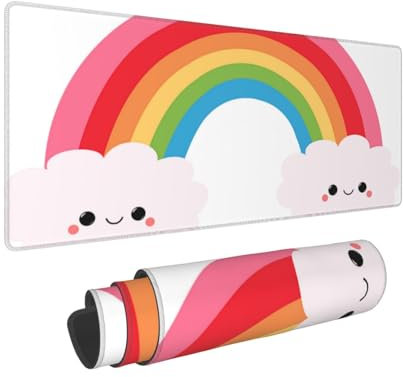 Kleine Mehrzweck-Schreibtischunterlage in Regenbogenfarben, 30,5 x 80 cm, Mauspad, Schreibunterlage und Büromatte, unverzichtbares Computerzubehör für Büroangestellte, Gamer und Hausbesitzer