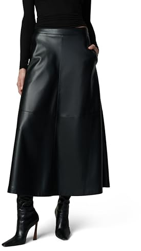 Joe's Jeans Women's The Tavi Vegan Leather Skirt, Black, 12