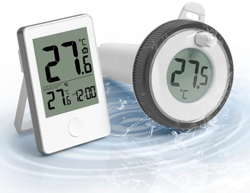 Abeden Pool-Thermometer, schwimmende leicht zu lesen mit Indoor-Temperatur Luftfeuchtigkeit Monitor, Wireless Digital Pool Thermometer IP67 wasserdicht für Schwimmbäder, Badewannen, Fischbecken, Teich