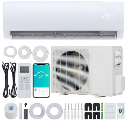 Acekool Split Klimaanlage 12000Btus, Inverter Klimagerät mit Kühlen/Heizen, WiFi/App Control - Sehr Leise - Komplett Set, 3 Meters Kupferleitung, Kältemittel R32, Montagematerial