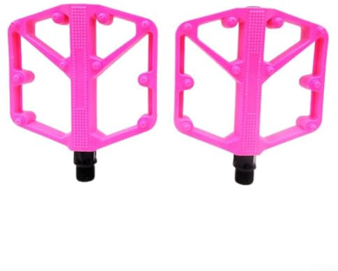 Pédale plate en alliage d'aluminium pour route, design antidérapant, 1 paire de pédales plates pour VTT/vélo de route (rose)