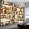 Wandtapete Illustrationsstil Bücherregal Katze Fototapete, Bunt Vliestapete Bild Wand Dekoration, 250 x 175 cm (B x H) Tapete Panorama Poster Für Mädchen, Jungs Schlafzimmer Wohnzimmer