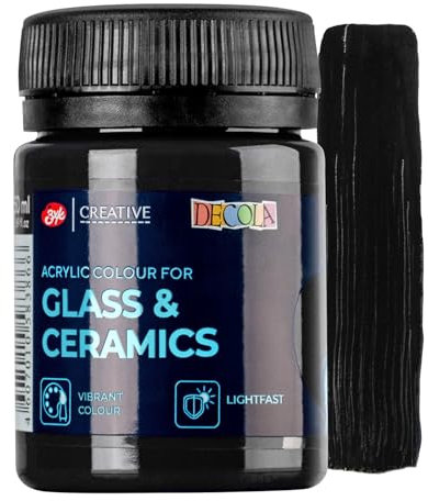 Decola Vernice per Porcellana Nero | 50ml Permanente per Vetro e Ceramica | Alto Potere Coprente su Superfici Scure | Prodotto da Nevskaya Palitra