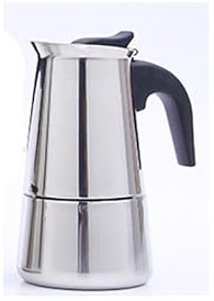 Caffettiera in acciaio inox per caffè espresso da 2/4/6/9 tazze, per caffè italiano, moka da 2/4/6/9 tazze, in acciaio inox (A-2 tazze/100 ml)