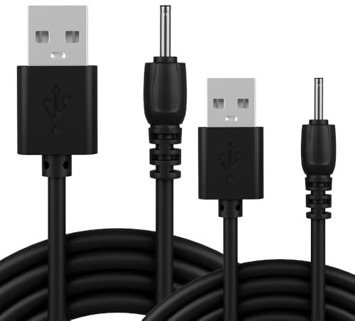 AKSIQIOL 2-Pack Nokia DC 2.0 Charger Cable – Small Pin USB Cable for Classic, Flip & Slide Phones, Compact & Lightweight, Reliable Charging (Black,1m)