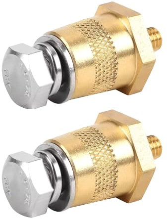 2PCS Battery Terminal Stud Connector M6 Thread Remote Battery Post Connector Adapters