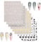 Gold Silver Black Nail Stickers, 9 Sheets Star Moon Sun Angel Wing Heart Nail Stickers for Nail Art, 3D Nail Art Stickers Self-Adhesive Nail Decals for Women Girls Nail Art Decorations