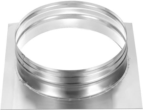 PATIKIL 10 / 245mm Bride De Conduit, Plaque Murale Pour Sécheuse Ventilation Carrée À Ronde Conduit Droit Bride De Cheminée Plaque Supérieure Pour Système De Chauffage, Base 300x300mm