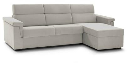 Talamo Italia - Sofa mit Halbinsel Zelinda, Ecksofa für Wohnzimmer, gepolstert, Abnehmbarer Bezug, 100% Made in Italy-Qualität, 285x160 h100 cm, Beige