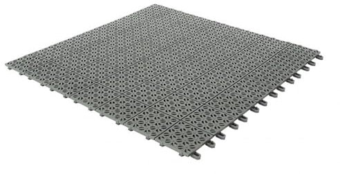Set da 30 Piastrelle in Plastica Flessibili Drenanti 55,5 x 55,5 cm da Esterno Giardino 9,2 m2 colore: Grigio