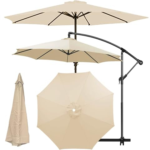 Sonnenschirm Ersatzbezug 2.3m 2.5m 2.7m 3.0m 3.5m 6/8 Rippen, UV-Schutz Ampelschirm Ersatz-Bezug, Pool Und Strand, Wasserdicht Sonnenschirmbezug Ersatzbezug Für Balkon (8ribs:3.5m/11.5ft,Q)