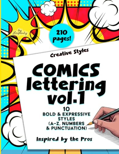 COMICS Calligraphy & Lettering Workbook: Master Comic-Book Lettering Styles • 210 Practice Pages of Letters, Numbers & Punctuation!: Brush-Pen Drills ... Alphabets (LETTERING and CALLIGRAPHY)