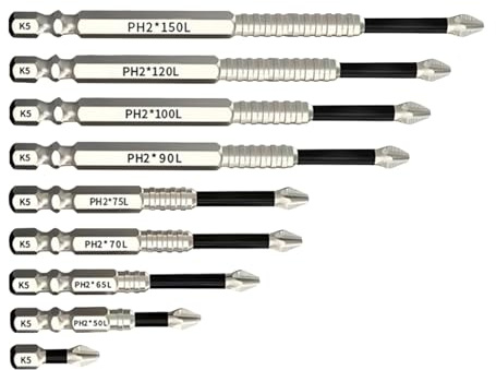 Set de perforación: bits magnéticos de precisión, kit de destornillador antideslizante | Juego de brotes de perforación de magnéticos para conductores manuales de electricidad, bits duraderos para pro