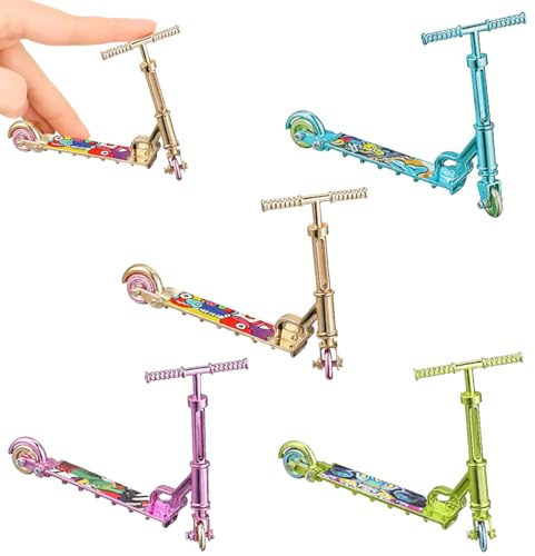KEWUF 4 pcs Finger scooter Finger Roller Finger Scooter Set, skateboard Scooter Finger Set Finger Skateboard Pädagogische Bike Miniatur Trick Roller Finger Skateboard Training Requisiten, 4 Farben