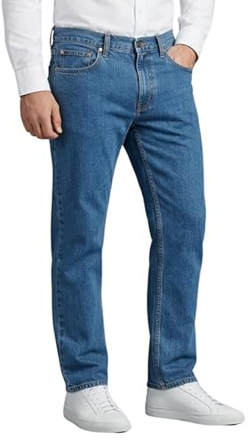 Mens Denim Jeans Straight Leg Regular Fit Trousers – Classic 5 Pocket Work Pants with Zip Fly – Casual Everyday Cotton Mix Denim Jeans Black Dark Blue Light Blue Plus Sizes 30-50 Waist